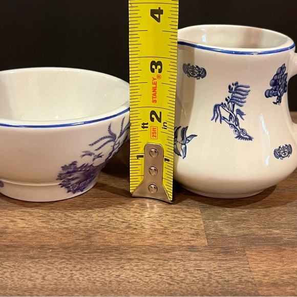 Vintage Hall Japanese Garden Creamer and Cup Restaurant Ware -Blue Willow - Picture 7 of 10